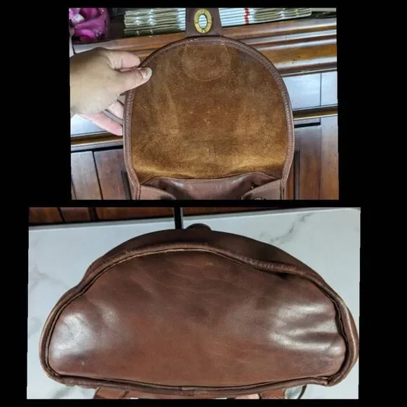 Coach 90s British Tan Leather Rucksack Backpack 9943. - Picture 9 of 12